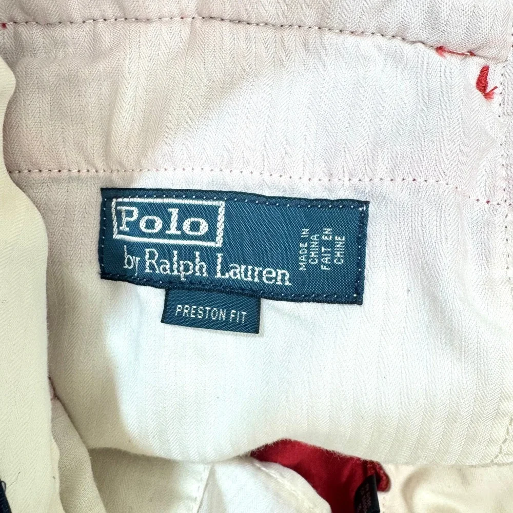 SIZE Vtg Polo Ralph Lauren Preston‎ Fit Corduroy Pants Red 32